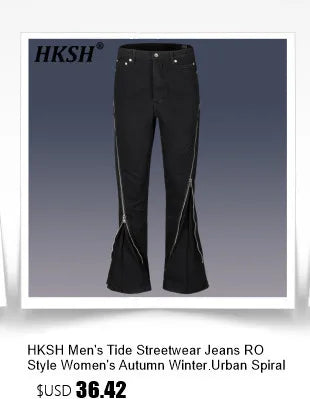 HKSH Men's Punk Darkwear High Street Nihce Design Shirts Sleeve Detachable Necktie Casual Tops Summer Spring Chic Blouse HK0006