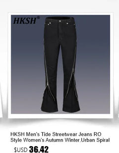 HKSH Men's Punk Darkwear High Street Nihce Design Shirts Sleeve Detachable Necktie Casual Tops Summer Spring Chic Blouse HK0006