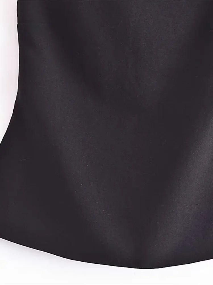 Women Fashion Solid Lace Up Backless Camisole Vintage Thin Straps Square Collar Female Chic Lady Tops