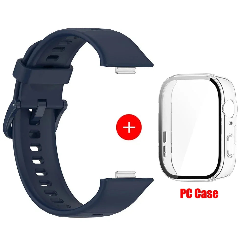 Tempered glass case+band For Huawei Watch Fit 3 Straps silicone sport bracelet for Huawei Fit3 Replacement watchband Accessories