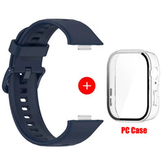 Tempered glass case+band For Huawei Watch Fit 3 Straps silicone sport bracelet for Huawei Fit3 Replacement watchband Accessories