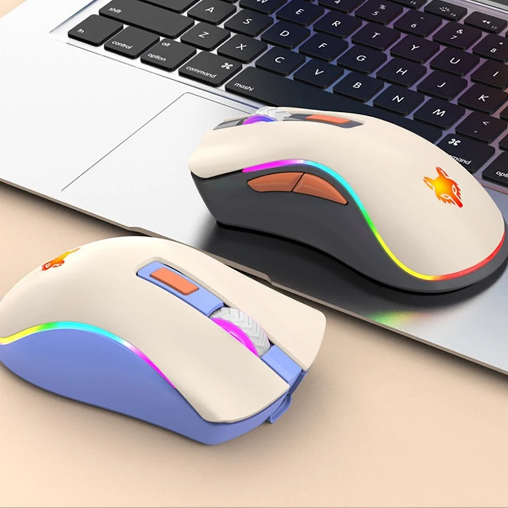 New XYH52 2.4G Wireless Bluetooth Dual-mode Mouse Colorful Backlight 3 DPI Adjustment 6-button Office Game e-sports Mouse Supply