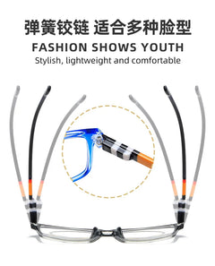 New fashion printing anti-blue presbyopic glasses spring leg presbyopic glasses HD presbyopic glasses for the elderly