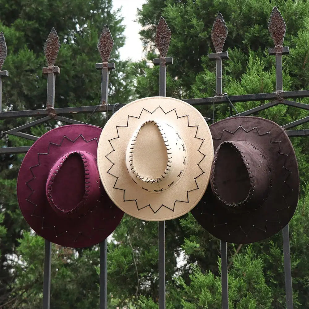 Unisex Cowboy Hat Suede Fashion Cowboy Cap Womens Mens Hat Practical Wild West Fancy Dress Hot Sale Western Headwear Cap