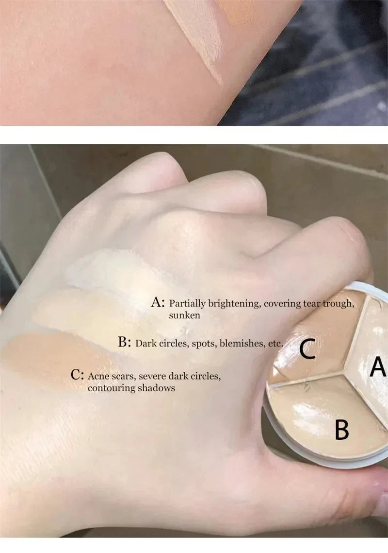 Three Color Concealer To Cover Spots Pimples Black Eye Circles Lacrimal Groove Repair Foundation Make Up And Makeup Makeup