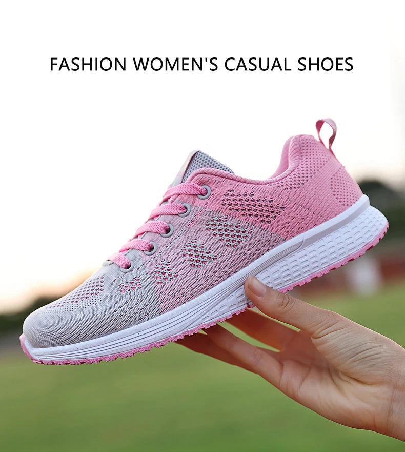Women Casual Sneakers Fashion Breathable Mesh Flat Shoes Women's Outdoor Comfortable Non-slip Walking Shoes Tenis Feminino