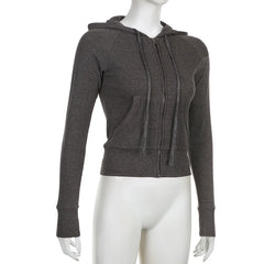 IAMSURE Casual Streetwear Basic Hooded Pockets Sweatshirt Tracksuit Solid Long Sleeve Hoodies Women 2023 Autumn Spring Fashion