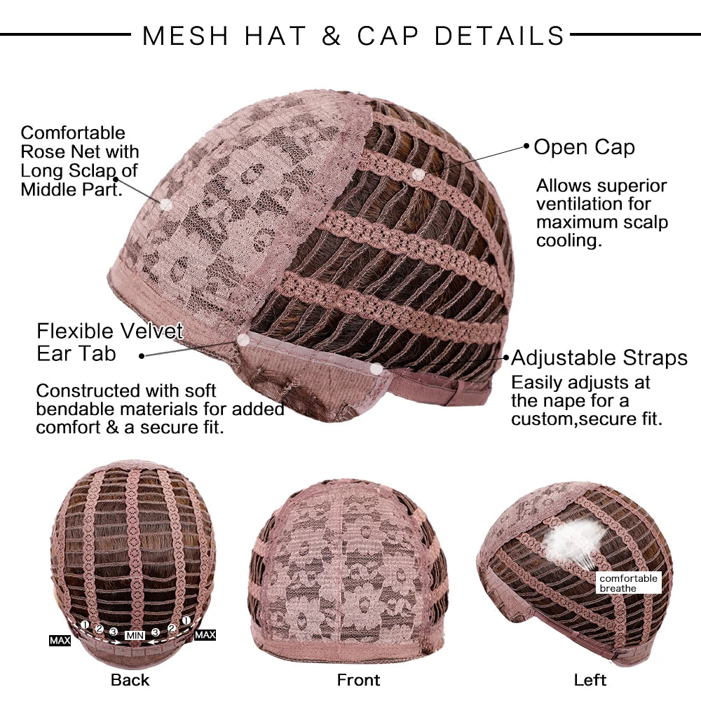 Short Straight Bob Synthetic Wigs for Women White With Black Brown Highlights Cosplay Hair With Bangs Daily Lolita Natural Wigs