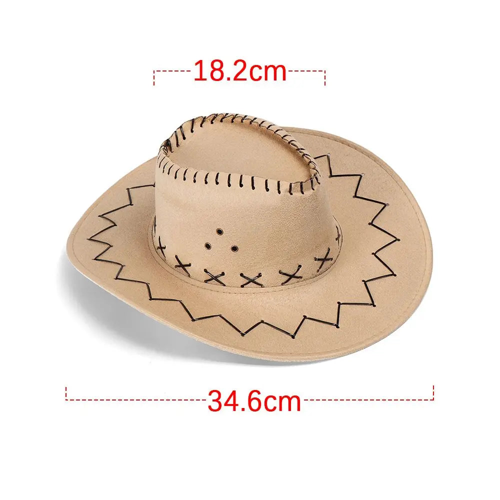 Unisex Cowboy Hat Suede Fashion Cowboy Cap Womens Mens Hat Practical Wild West Fancy Dress Hot Sale Western Headwear Cap
