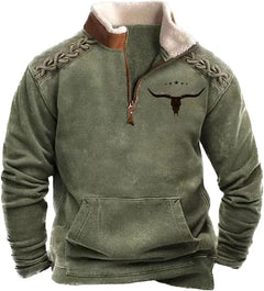 European and American Men's Half-Zipper Hoodie, Spring and Autumn 3D Digital Printing High Neck Long Sleeve Hoodie