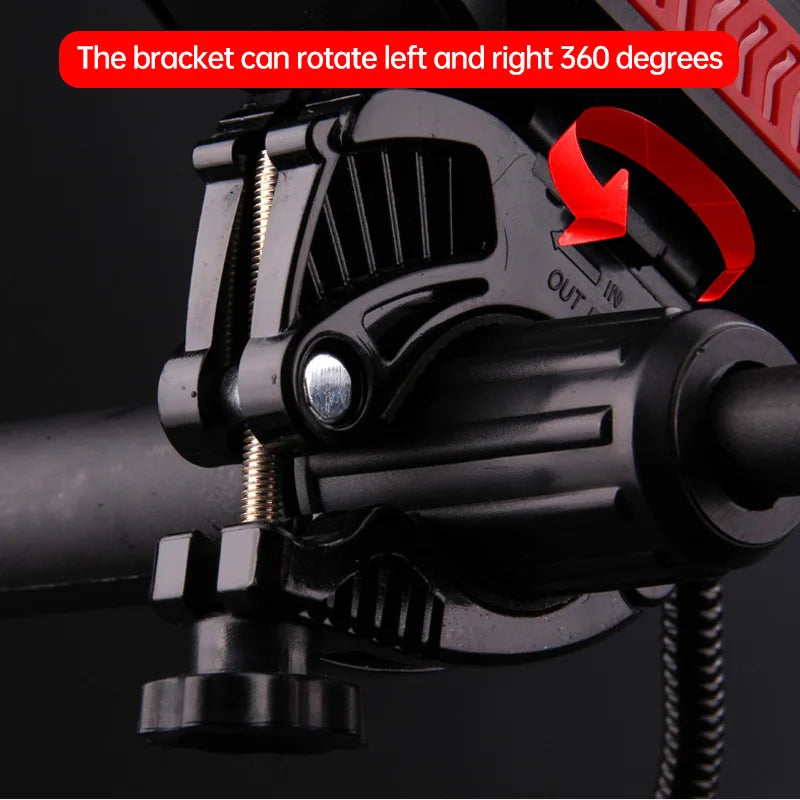 4-in-1 Bike Bicycle Light Mobile Phone Holder Headlight Horn Convenient Portable Bicycle Usb Charging Light Bicycle Accessories