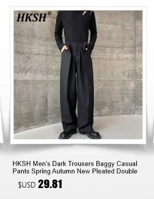 HKSH Men's Punk Darkwear High Street Nihce Design Shirts Sleeve Detachable Necktie Casual Tops Summer Spring Chic Blouse HK0006