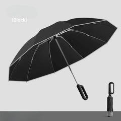 Travel Portable Rain Umbrella, Buckle Automatic Folding Reverse Umbrella, Safety Reflective Strip, Windproof Umbrella Men Women