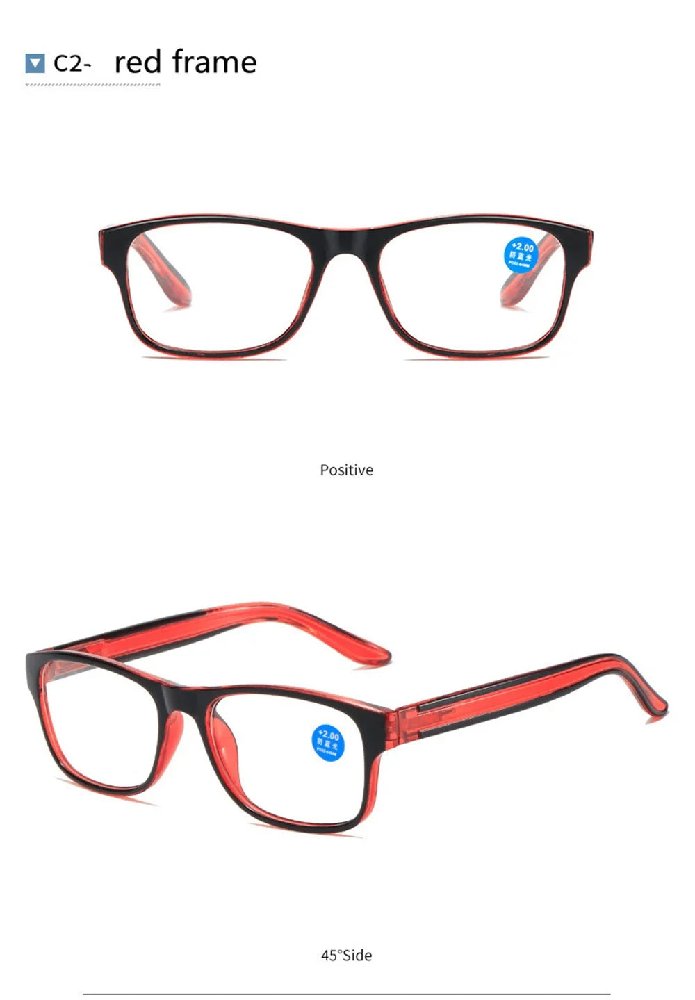 Anti Blue Light Reading Glasses Fashion Women Men Clear Sqaure Computer Presbyopic Eyeglasses Spring Legs Frame Eyewear