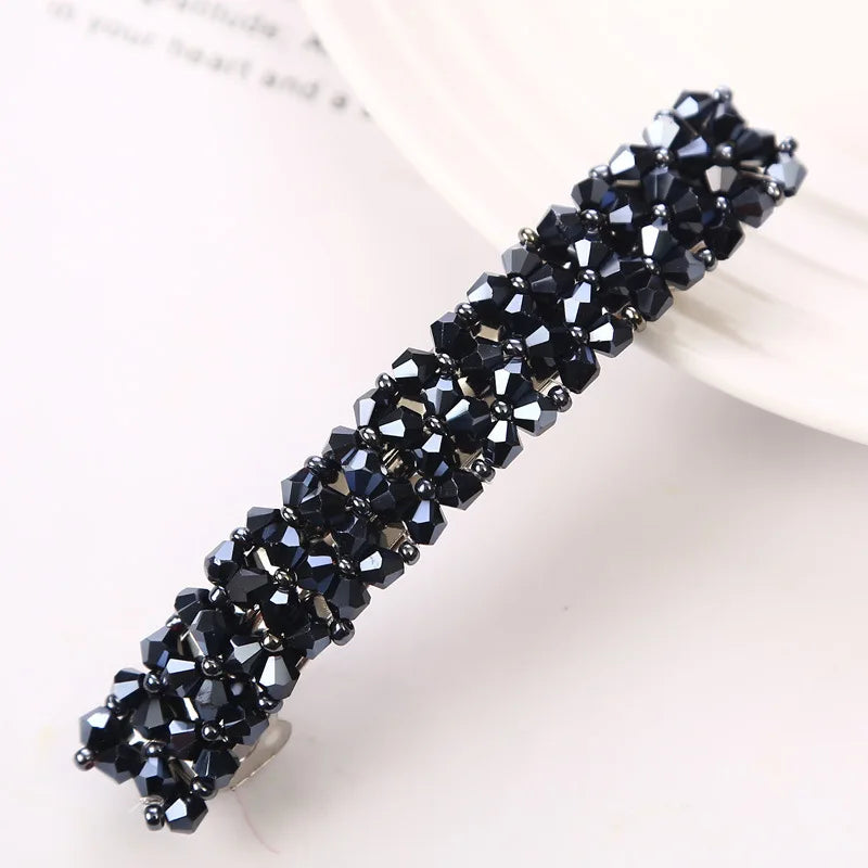 Fashion Crystal Spring Hair Clips Pins Handmade Beads Hair Barrettes For Women Girl Fashion Simple Hair Accessories Headwear