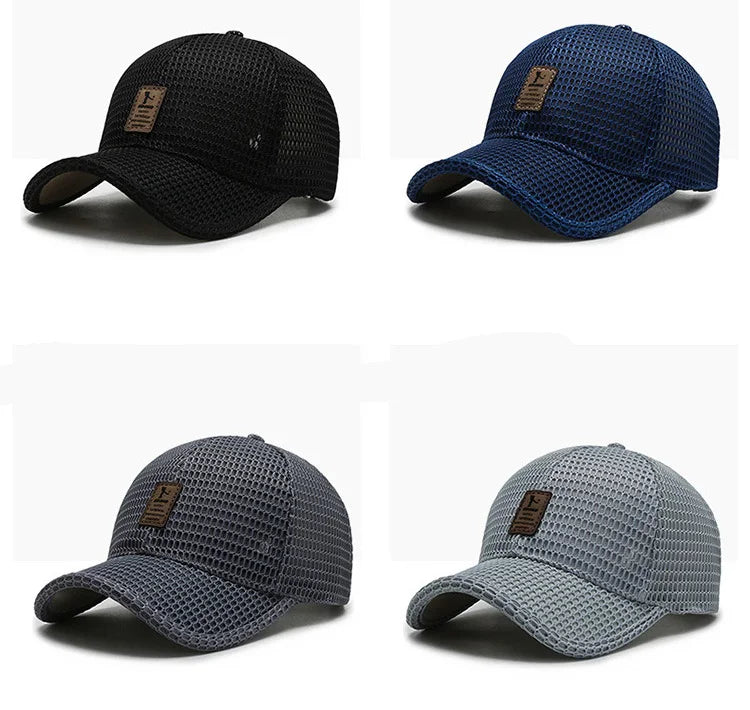 Men'S New Fashion Baseball Cap Summer Breathable Full Net Shade Fishing Cap Outdoor Leisure Sports Cap