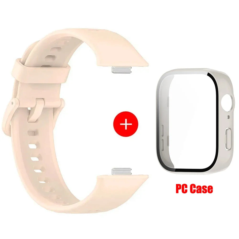 Tempered glass case+band For Huawei Watch Fit 3 Straps silicone sport bracelet for Huawei Fit3 Replacement watchband Accessories