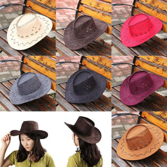 Unisex Cowboy Hat Suede Fashion Cowboy Cap Womens Mens Hat Practical Wild West Fancy Dress Hot Sale Western Headwear Cap