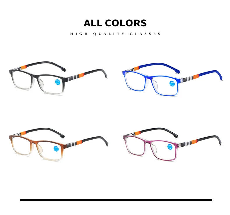 Men Ultra Light Reading Eyewear Fashion Printed Anti Blue Reading Glasses Women Spring Leg Presbyopic Glasses 1.0 To 4.0