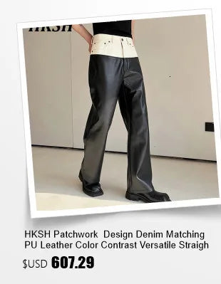 HKSH Men's Punk Darkwear High Street Nihce Design Shirts Sleeve Detachable Necktie Casual Tops Summer Spring Chic Blouse HK0006