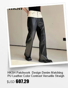 HKSH Men's Punk Darkwear High Street Nihce Design Shirts Sleeve Detachable Necktie Casual Tops Summer Spring Chic Blouse HK0006