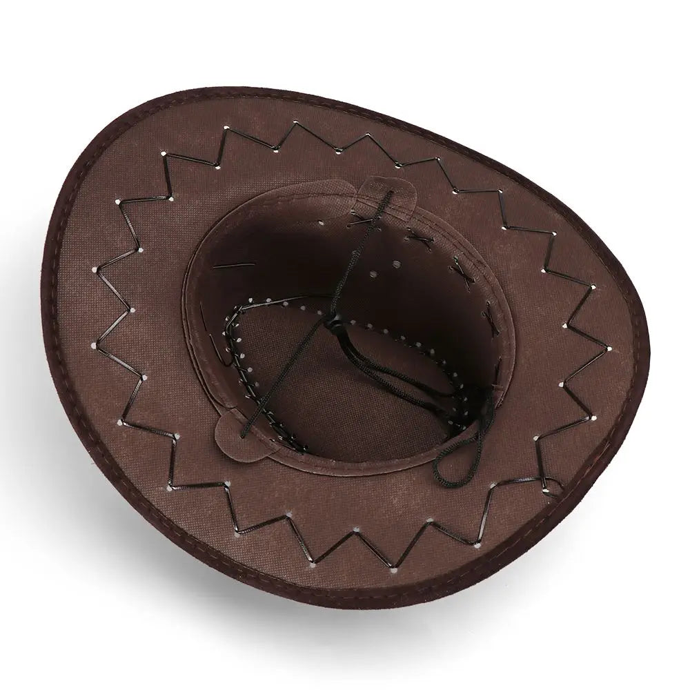 Unisex Cowboy Hat Suede Fashion Cowboy Cap Womens Mens Hat Practical Wild West Fancy Dress Hot Sale Western Headwear Cap