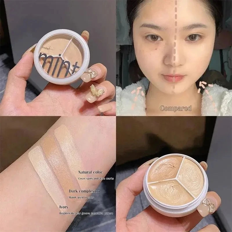 Three Color Concealer To Cover Spots Pimples Black Eye Circles Lacrimal Groove Repair Foundation Make Up And Makeup Makeup