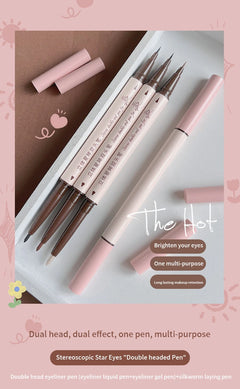 Double-headed Eyeliner Pen Evenly Pigmented Long Lasting Waterproof Smudge-proof Eye Make Up