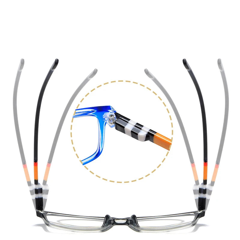 Men Ultra Light Reading Eyewear Fashion Printed Anti Blue Reading Glasses Women Spring Leg Presbyopic Glasses 1.0 To 4.0