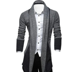 Stylish Long Sleeves Cardigan Coat Loose Fit Stretchy Knitted Sweater Color Block Breathable Men Knitwear Men's Clothing