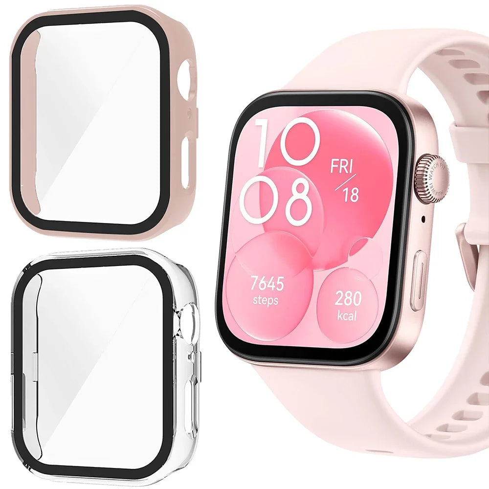 Tempered glass case+band For Huawei Watch Fit 3 Straps silicone sport bracelet for Huawei Fit3 Replacement watchband Accessories
