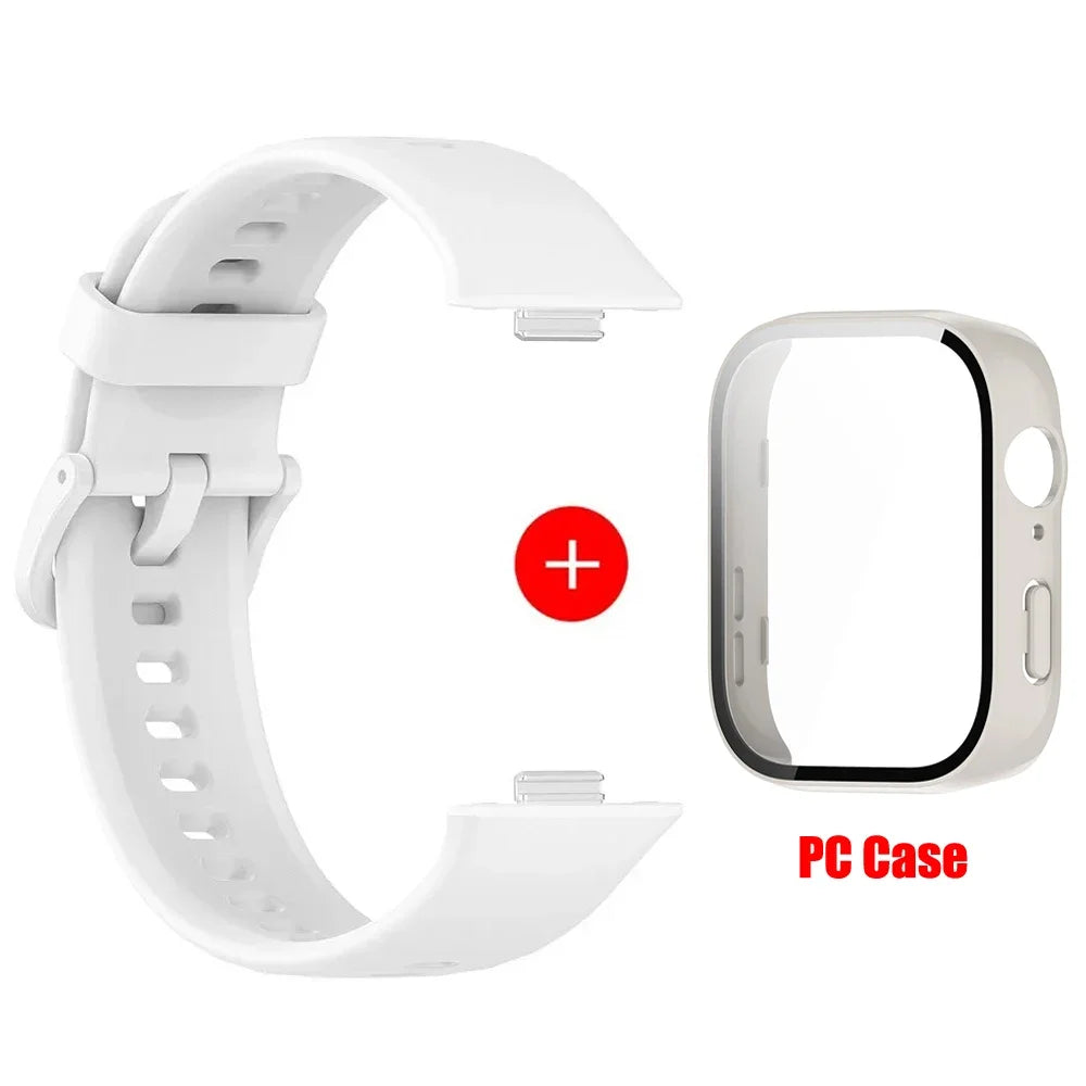 Tempered glass case+band For Huawei Watch Fit 3 Straps silicone sport bracelet for Huawei Fit3 Replacement watchband Accessories