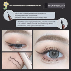 Double-headed Eyeliner Pen Evenly Pigmented Long Lasting Waterproof Smudge-proof Eye Make Up