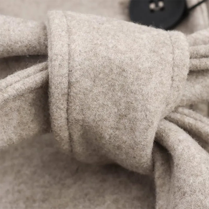 Elegant Fur Lapel Maxi Coats Women Lace Up Full Sleeve Pocket Wool Long Overcoats 2024 Winter New Lady High Street Outwear