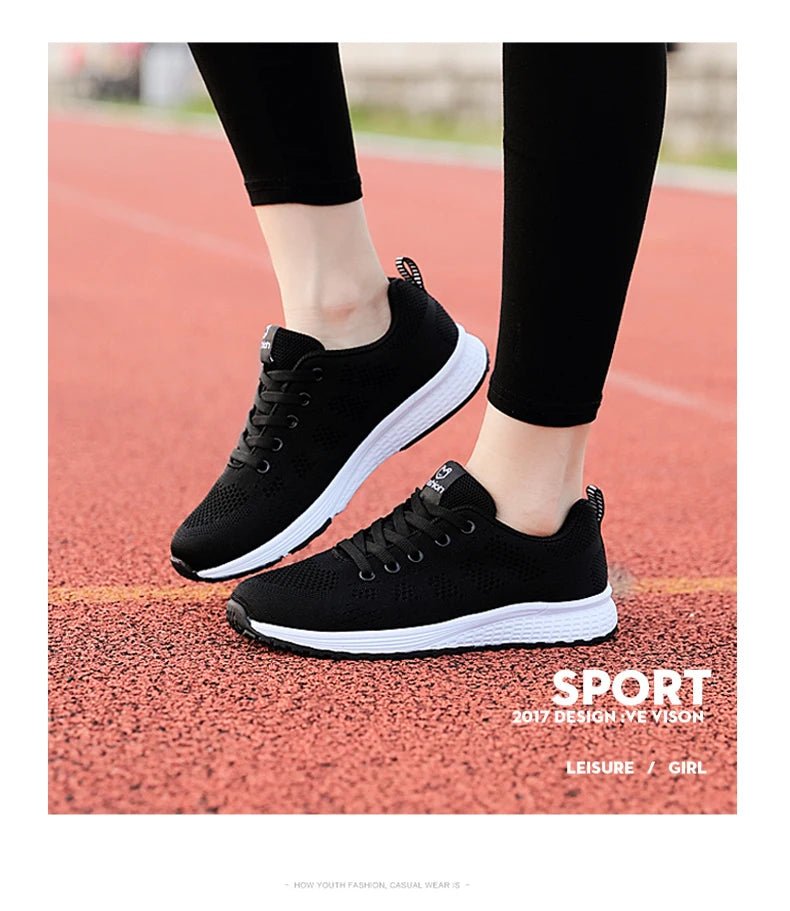 Women Casual Sneakers Fashion Breathable Mesh Flat Shoes Women's Outdoor Comfortable Non-slip Walking Shoes Tenis Feminino