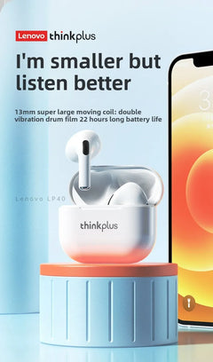 Lenovo Thinkplus LP40 Bluetooth Earphones Wireless Headset for Mobile Phone Music Gaming Earbuds Original Choice