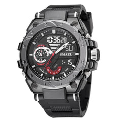 SMAEL 8060 Fashion Brand Alloy Watch Men's Multi functional Cool Dual Display Outdoor Waterproof Electronic Watch