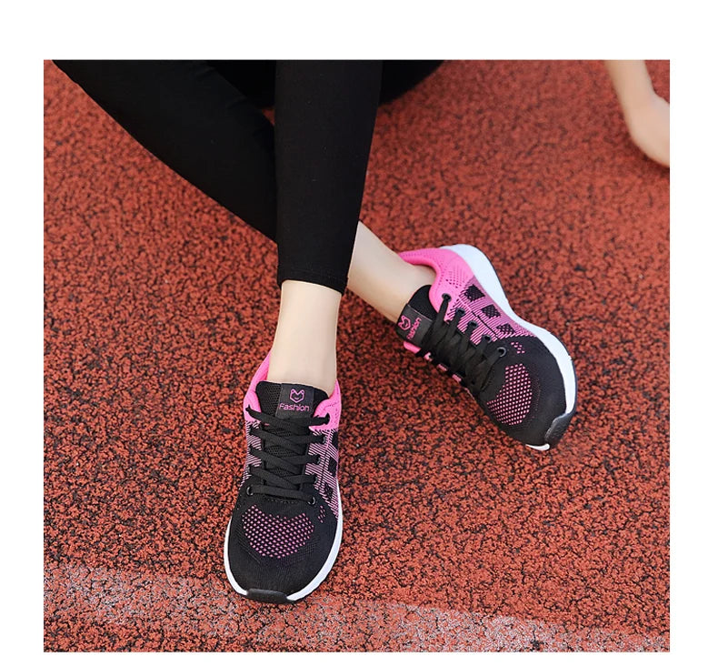 Women Casual Sneakers Fashion Breathable Mesh Flat Shoes Women's Outdoor Comfortable Non-slip Walking Shoes Tenis Feminino