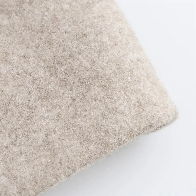 Elegant Fur Lapel Maxi Coats Women Lace Up Full Sleeve Pocket Wool Long Overcoats 2024 Winter New Lady High Street Outwear