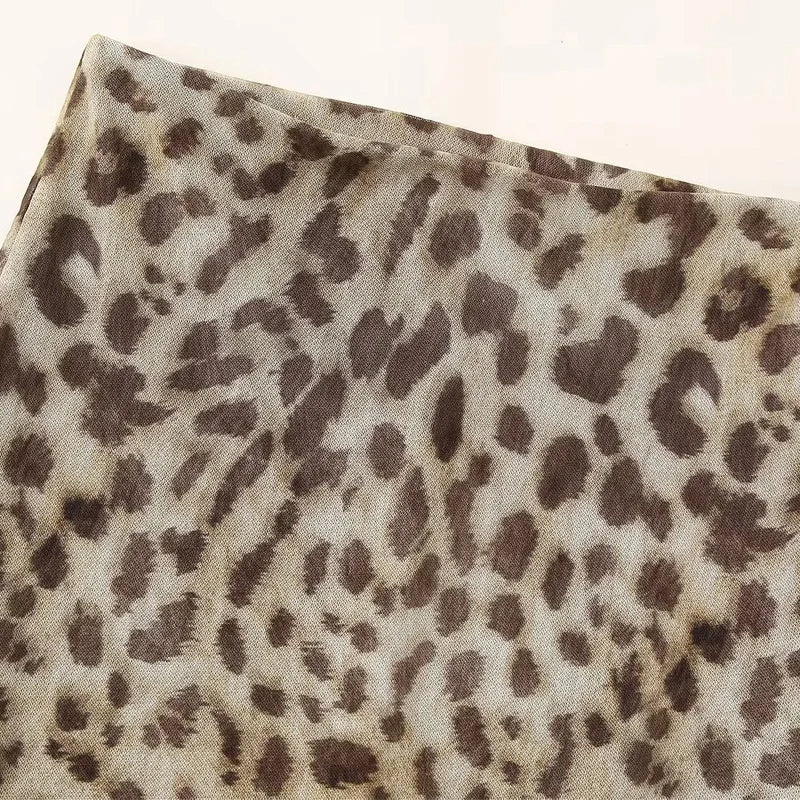 TRAF Leopard Long Skirts Women's 2024 Spring Summer Autumn Elegant Party Printed Skirts Ladies Fashion Casual Office Midi Skirts