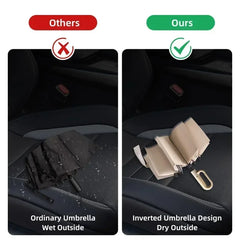 Travel Portable Rain Umbrella, Buckle Automatic Folding Reverse Umbrella, Safety Reflective Strip, Windproof Umbrella Men Women