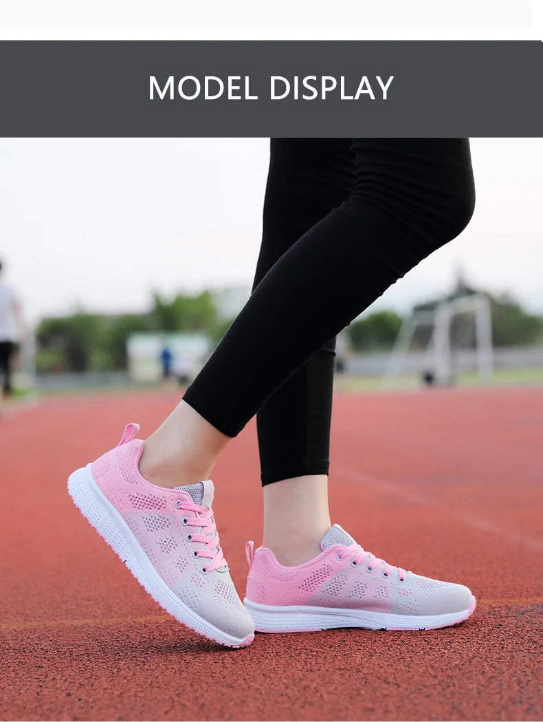 Women Casual Sneakers Fashion Breathable Mesh Flat Shoes Women's Outdoor Comfortable Non-slip Walking Shoes Tenis Feminino