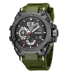 SMAEL 8060 Fashion Brand Alloy Watch Men's Multi functional Cool Dual Display Outdoor Waterproof Electronic Watch