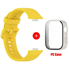 Tempered glass case+band For Huawei Watch Fit 3 Straps silicone sport bracelet for Huawei Fit3 Replacement watchband Accessories