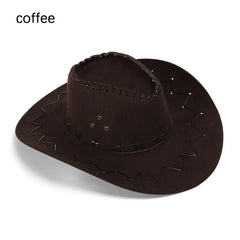 Unisex Cowboy Hat Suede Fashion Cowboy Cap Womens Mens Hat Practical Wild West Fancy Dress Hot Sale Western Headwear Cap
