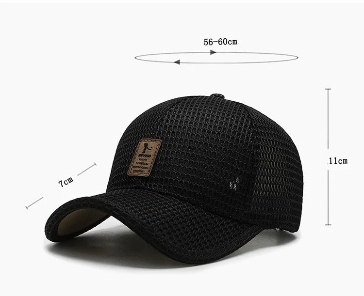 Men'S New Fashion Baseball Cap Summer Breathable Full Net Shade Fishing Cap Outdoor Leisure Sports Cap