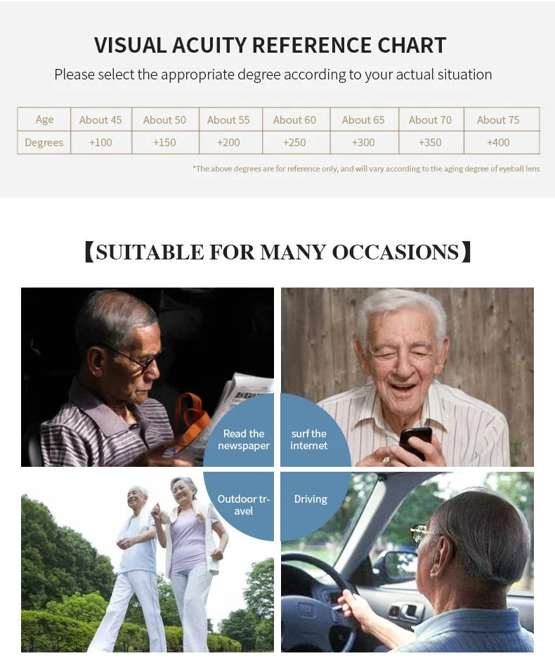 New fashion printing anti-blue presbyopic glasses spring leg presbyopic glasses HD presbyopic glasses for the elderly