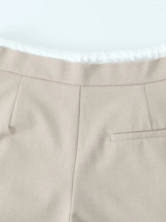 Willshela Women Fashion Solid Lace Up Side Zipper Straight Pants Vintage High Elastic Waist Female Chic Lady Trousers