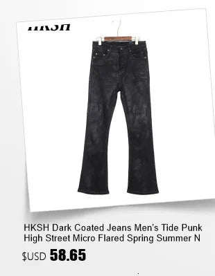 HKSH Men's Punk Darkwear High Street Nihce Design Shirts Sleeve Detachable Necktie Casual Tops Summer Spring Chic Blouse HK0006