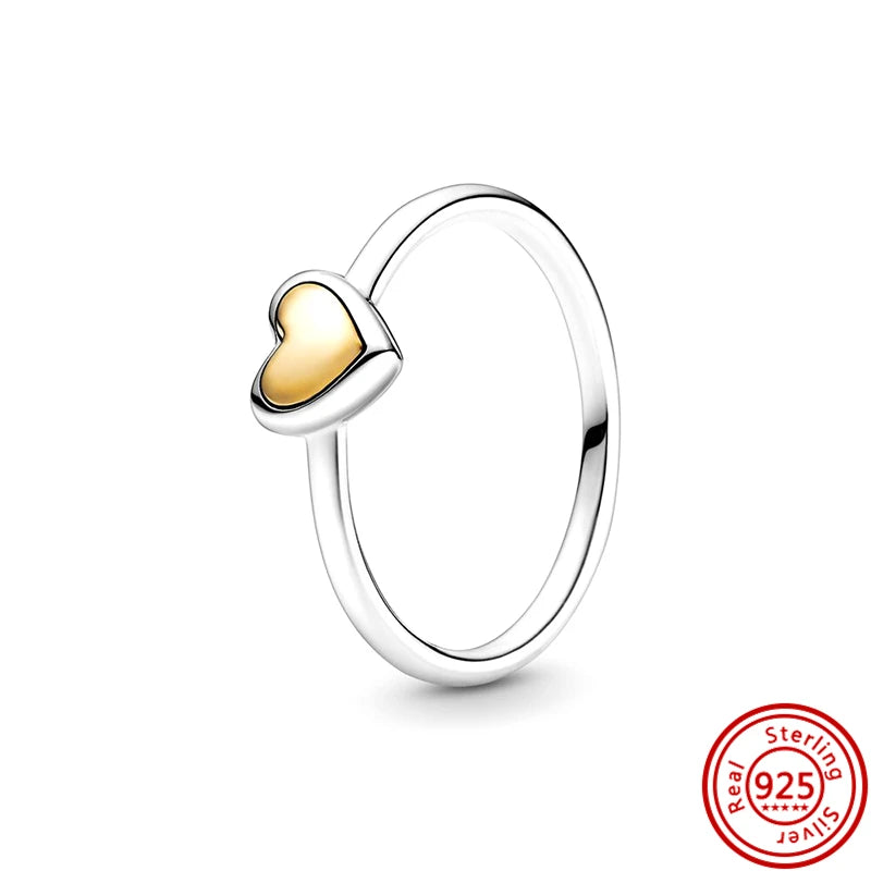 New Hot 925 Silver Crown Sparkling Rings Sun Moon Celestial Wishbone Women's Set Ring Wedding Diy Charm Luxury DIY Jewelry Gift